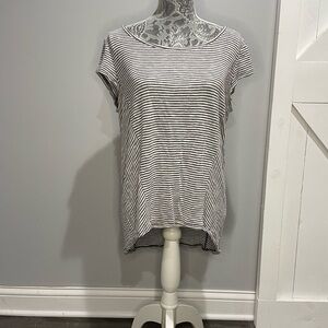 Mossimo Supply Co. Black and White Cap Sleeve High Low Tee